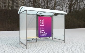 Bus stop Shelter sign product mockup