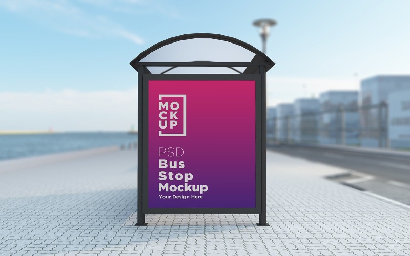 Bus Stop signage advertising product mockup Product Mockup