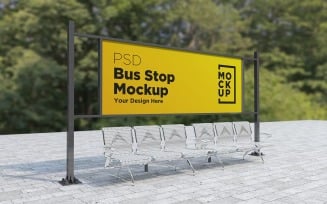 City Bus Stop Signage advertising product mockup