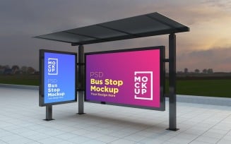 Evening View Bus Stop Signage product mockup