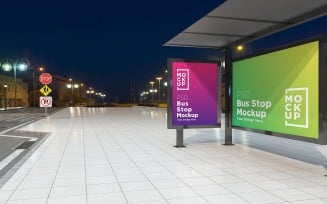 Night View Bus Stop Signage product mockup