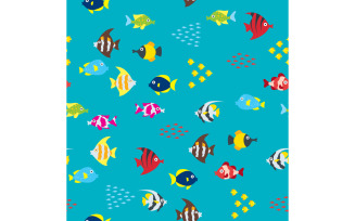 Cartoon Fish Pattern - Illustration
