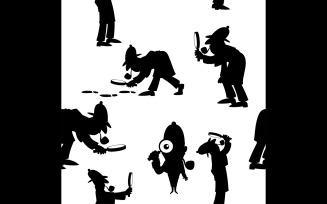 Detective Silhouettes Pattern - Illustration