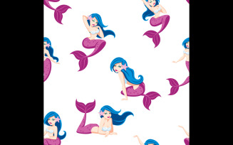 Mermaid Seamless Pattern - Illustration