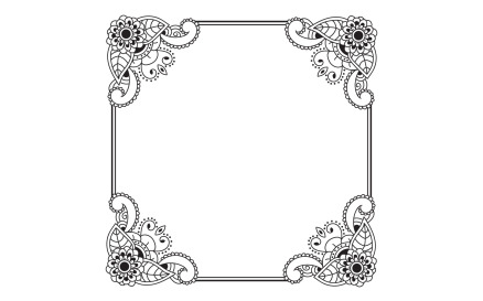 Doodle Floral Frame Background