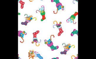 Christmas Socks Pattern - Illustration