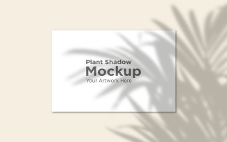 Landscape Empty Frame Mockup with Plant Shadow Template product mockup