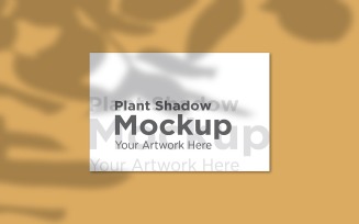Landscape Empty Frame Mockup with tropical leaf Shadow Gold Color Background product mockup