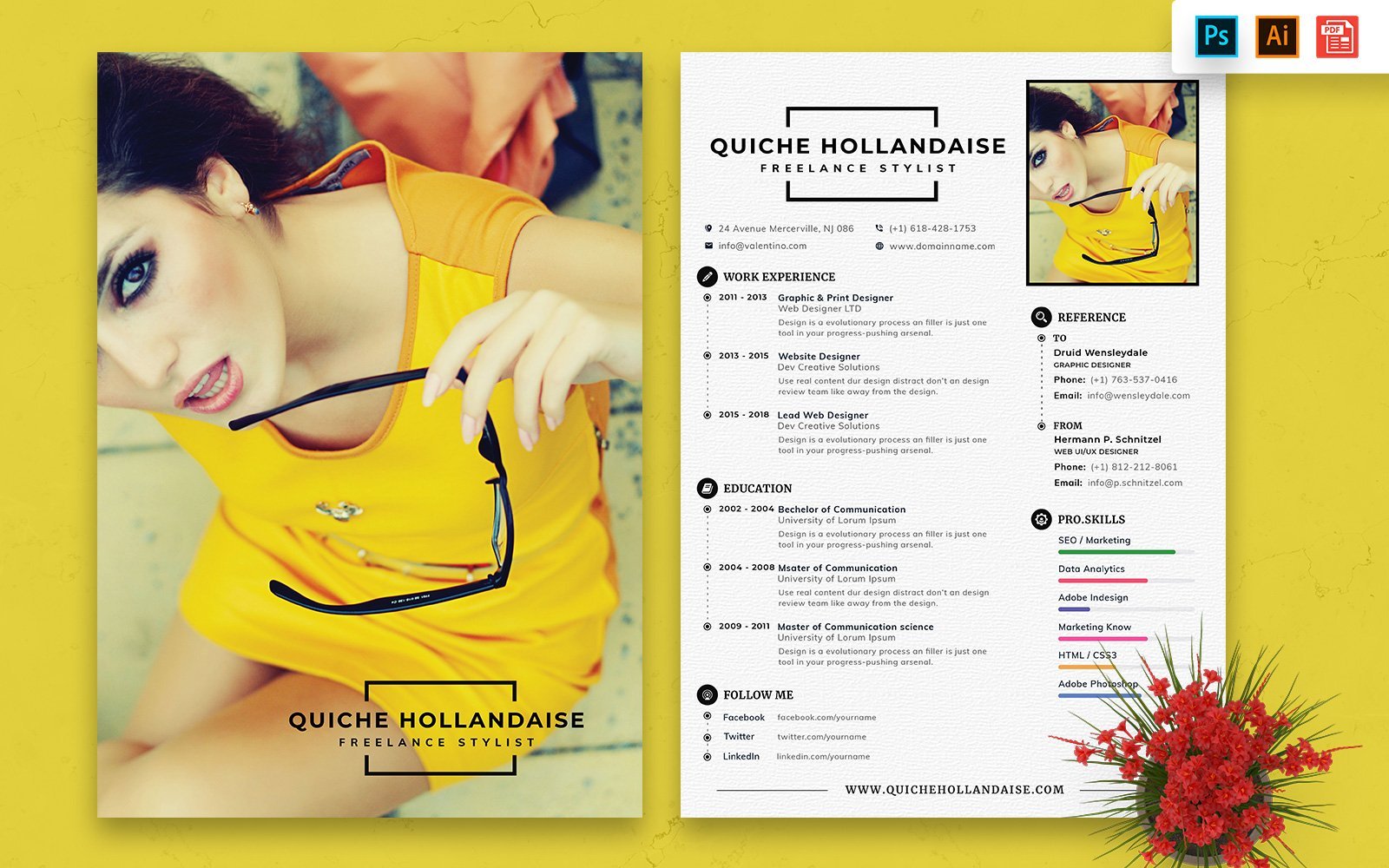 Lebenslauf-Vorlage namens "Modern CV Resume Template" #148758