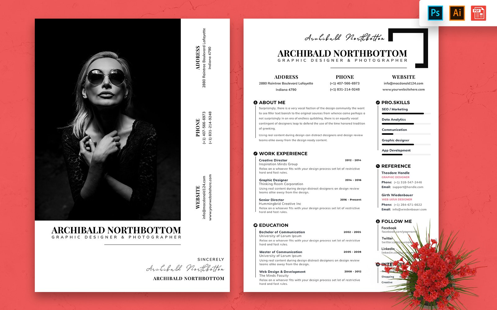 Lebenslauf-Vorlage namens "Modern CV Resume Template" #148760