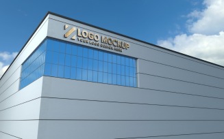 Golden Logo Mockup 3D Sign Elegant Building product mockup