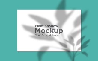 Landscape Empty Frame Mockup with Plant Shadow Background product mockup