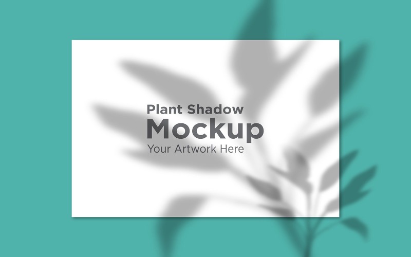 Landscape Empty Frame Mockup with Plant Shadow Background product mockup Product Mockup