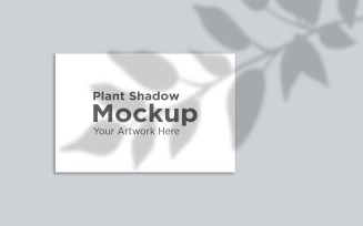 Landscape Frame Mockup with tropical leaf shadow Background Template product mockup