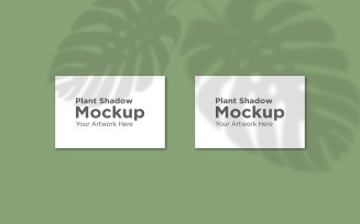 Landscape Two Frame Mockup With Tropical leaf Shadow Background product mockup