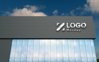 Logo Mockup 3D Sign Gray Building product mockup