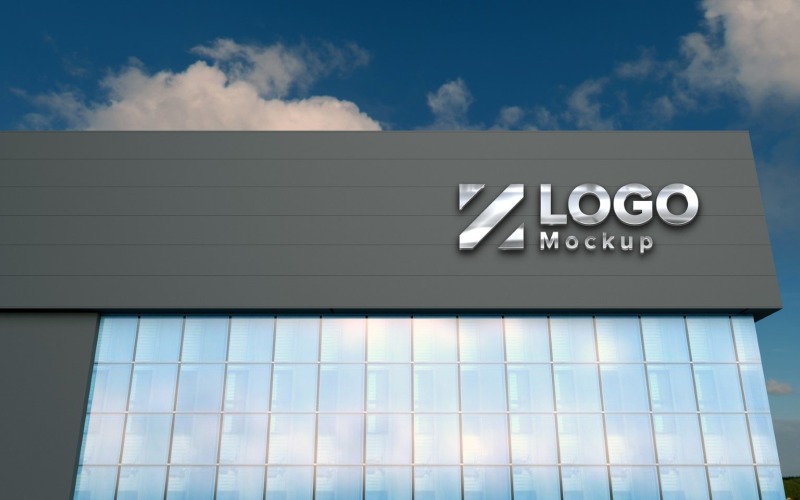 Logo Mockup 3D Sign Gray Building product mockup Product Mockup