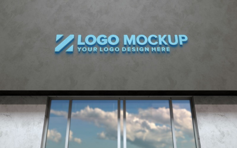 Logo Mockup 3D Sign Store Building product mockup Product Mockup