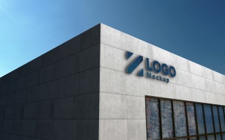 Logo Mockup 3D Sign White Building product mockup