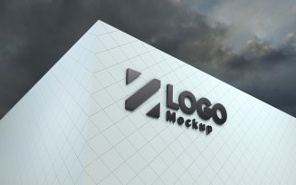 Logo Mockup Elegant 3D Sign Building façade product mockup