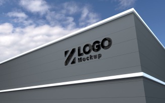 Logo Mockup Sign façade on Building product mockup