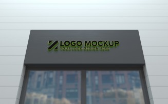 Logo Mockup Store Sign façade Elegant Building product mockup