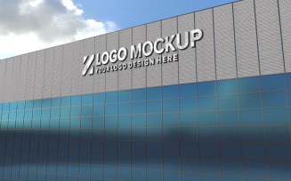 Steel Logo Mockup 3D Store Sign Elegant product mockup