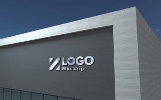 Steel Logo Mockup Sign Elegant Building product mockup