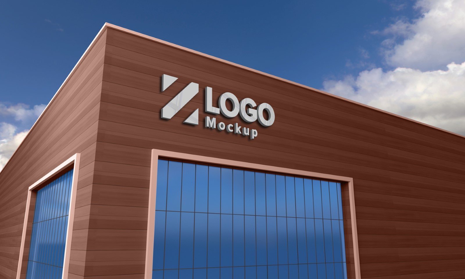 Steel Logo Mockup Sign Elegant Building product mockup #148873