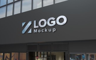 Steel Logo Mockup Store Sign Elegant product mockup