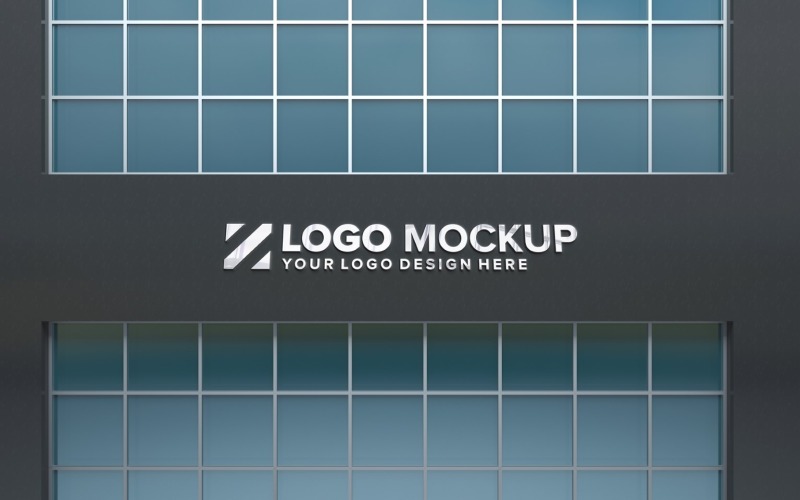Steel Logo Mockup Store Sign façade Elegant Building product mockup Product Mockup
