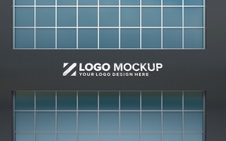 Steel Logo Mockup Store Sign façade Elegant Building product mockup