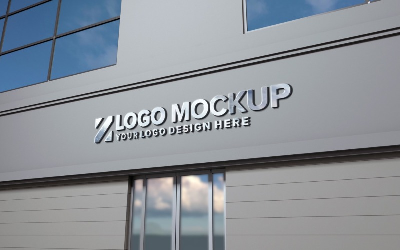 Steel Logo Mockup Store Sign façade Elegant product mockup Product Mockup