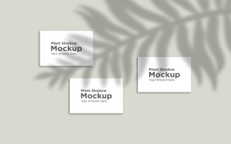 Three Frame Mockup With palm leaf Shadow Background product mockup