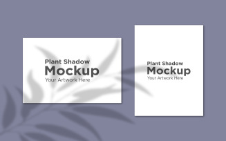 Two frame Mockup With palm leaves Shadow Background product mockup
