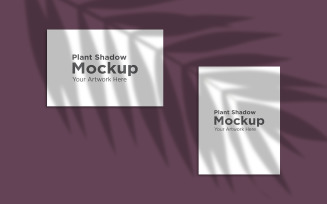 Two frame mockup with palm leaves Shadow Background product mockup