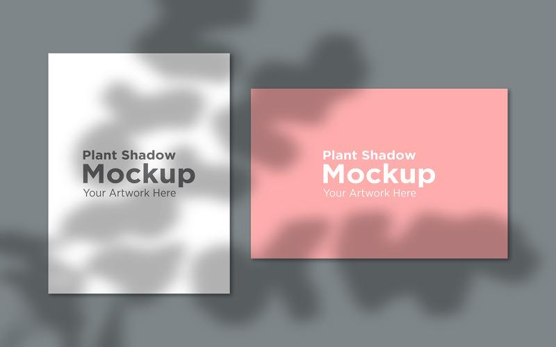 Two Frame Mockup with Plant Shadow Overlays Background product mockup Product Mockup