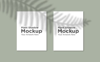 Two frame with palm Natural leaf Shadow Mockup Background product mockup