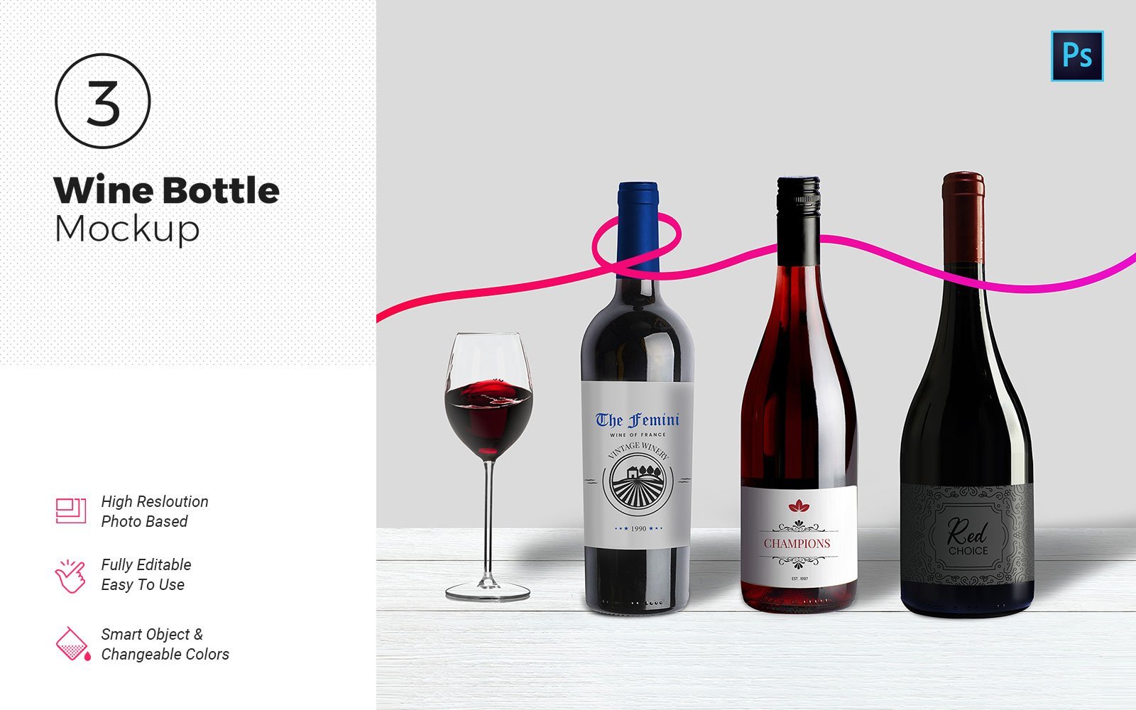 Kit Graphique #148934 Wine Bouteille Divers Modles Web - Logo template Preview