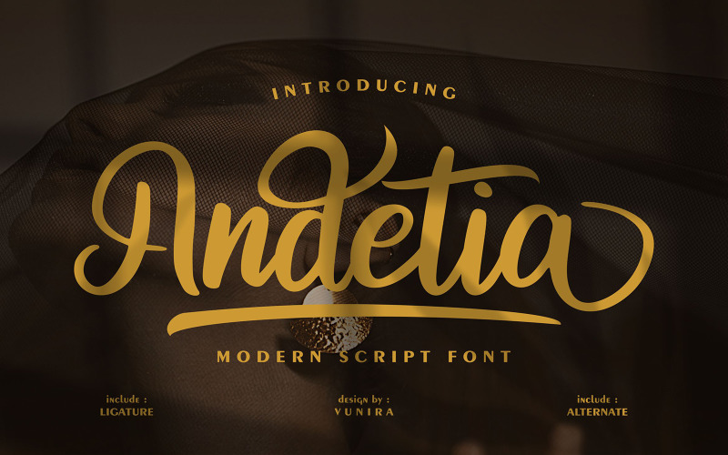 Andetia | Modern Cursive Font