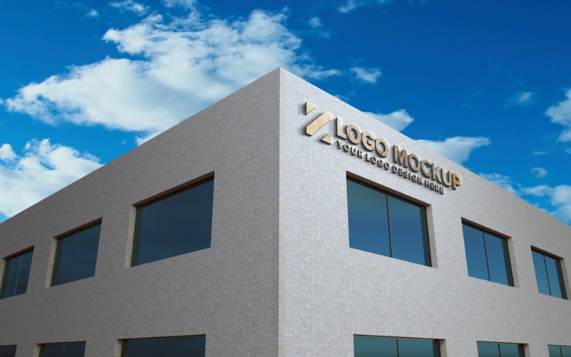 Golden Logo Mockup Elegant 3D Sign Building product mockup Product Mockup