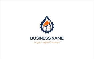 Stylish Gear Drop Oil and Gas Logo Template