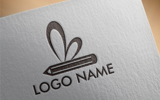 Flying Pencil Logo Template