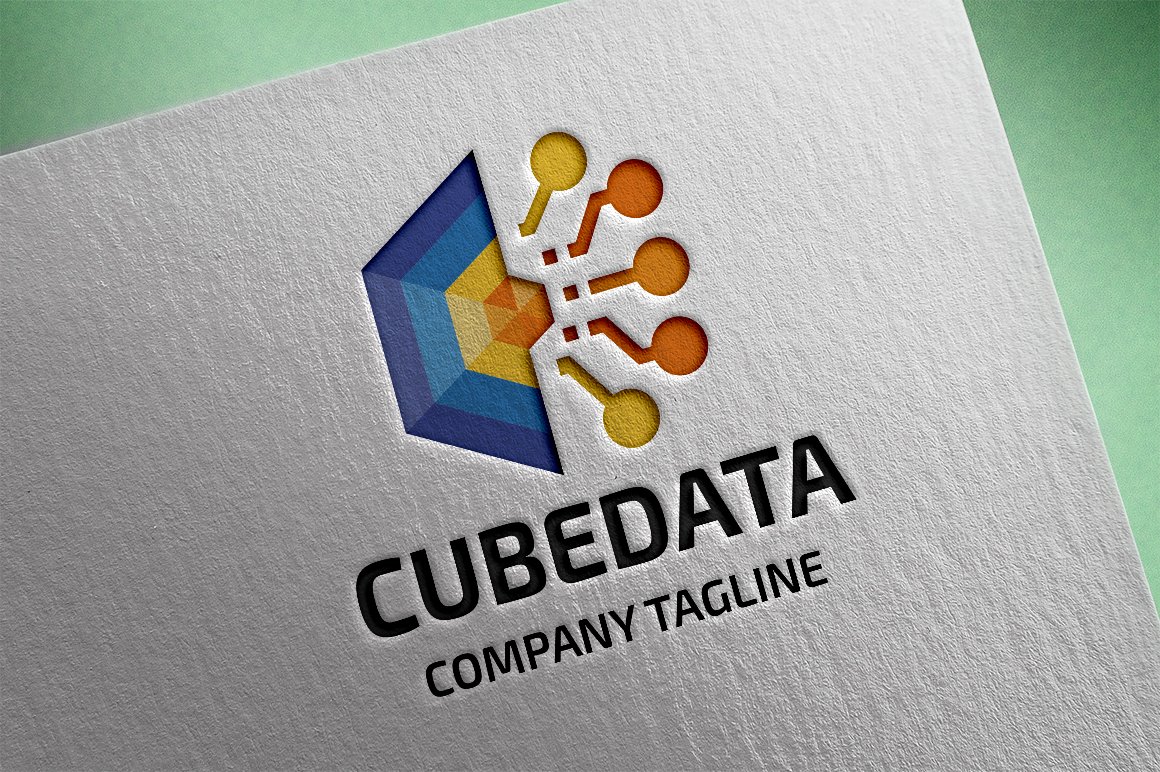 Download Cube Data Logo Template - Шаблон логотипа на тему графика