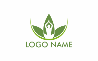 Yoga flat green Logo Template