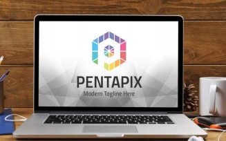 Letter P (Pentapix) Logo Template