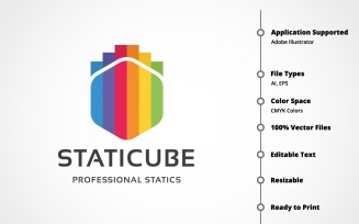 Statistic Cube Logo Template