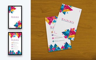 Colorful Business Card-Vertical - Corporate Identity Template