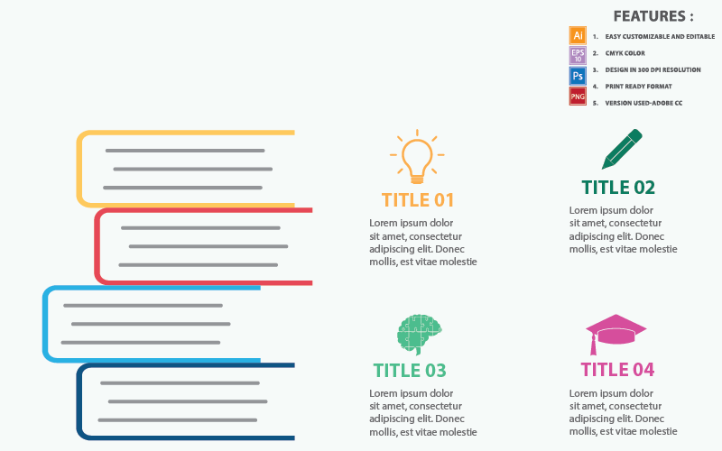 Abstract Creative Book Concepts Design Infographic Elements