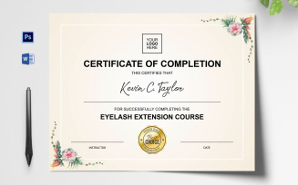 Clean Eyelash Certificate Template